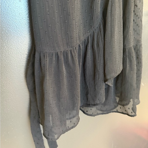 NOT FOR SALE Saints size 6 GUC sheer sleeved Black Wrap Dress with soft ruffles - Picture 15 of 15